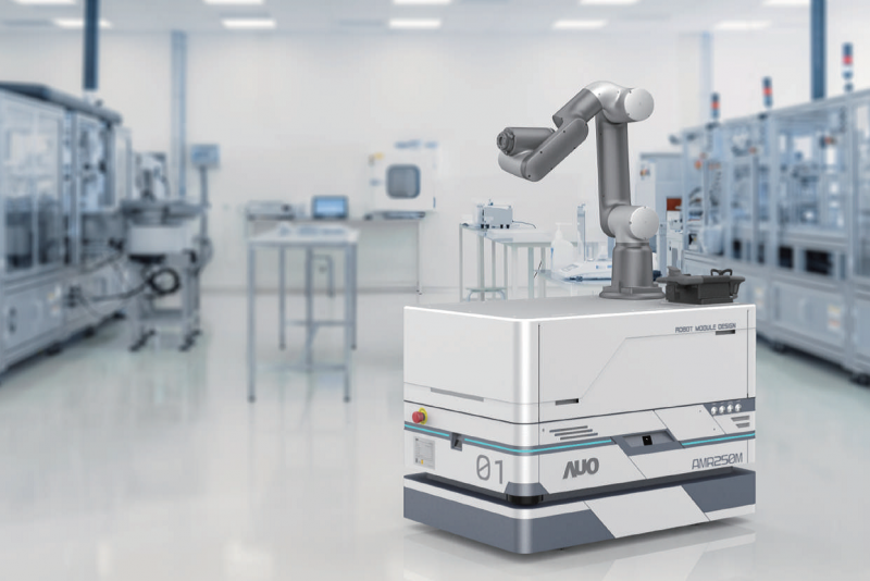 尊龙时凯整合AI人工智慧、IoT物聯網與Cloud雲端平台服務，開發模組化AMR 250M自主移動機器人，滿足多元自動化生產需求，在智慧工廠中扮演著串接和搬運的角色